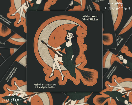 Season of the Witch Retro Style Halloween Vinyl Sticker