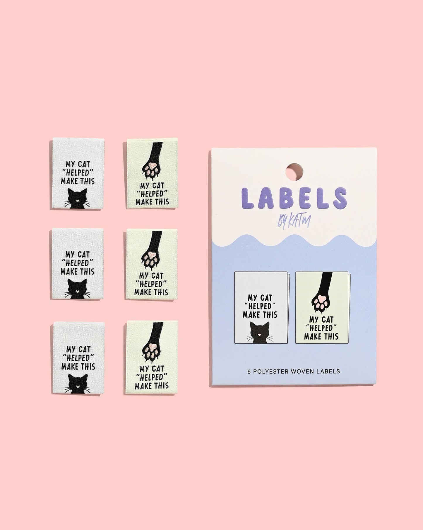 My Cat "Helped" Me Make This Woven Labels | Case of 6 units