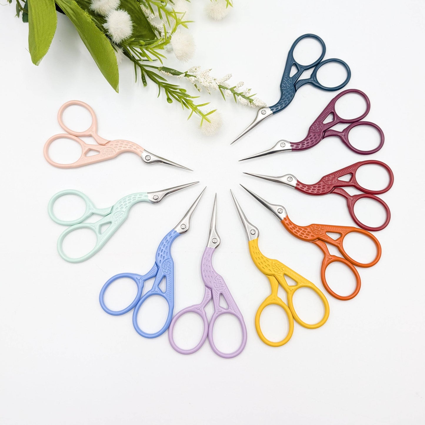 Colorful Stork Embroidery Scissors