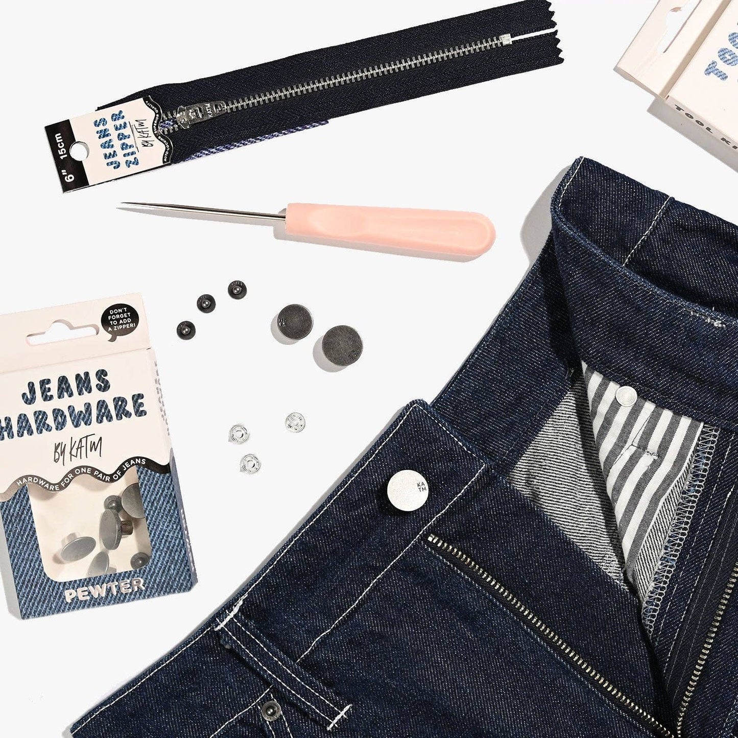 Jeans Hardware Kit | Pewter