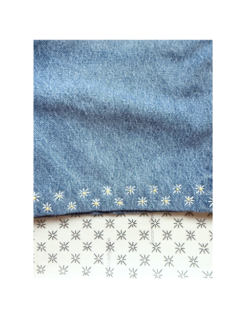 Sashiko Inspired Mending Rice Stitch Flower Full Sheet