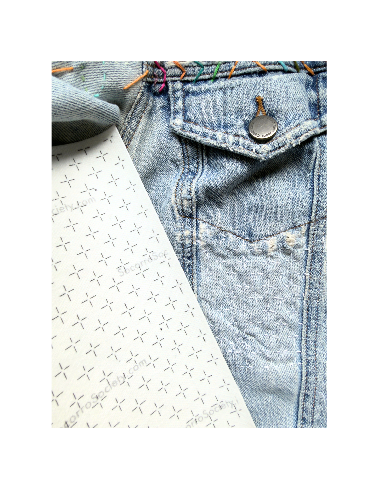 Sashiko Inspired Mending Stick and Stitch Patterns- Vol 3
