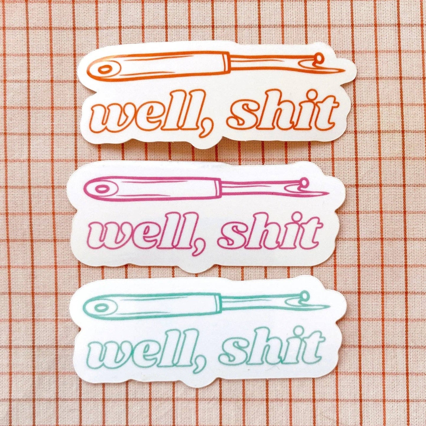 Well, shit seam ripper sticker turquoise