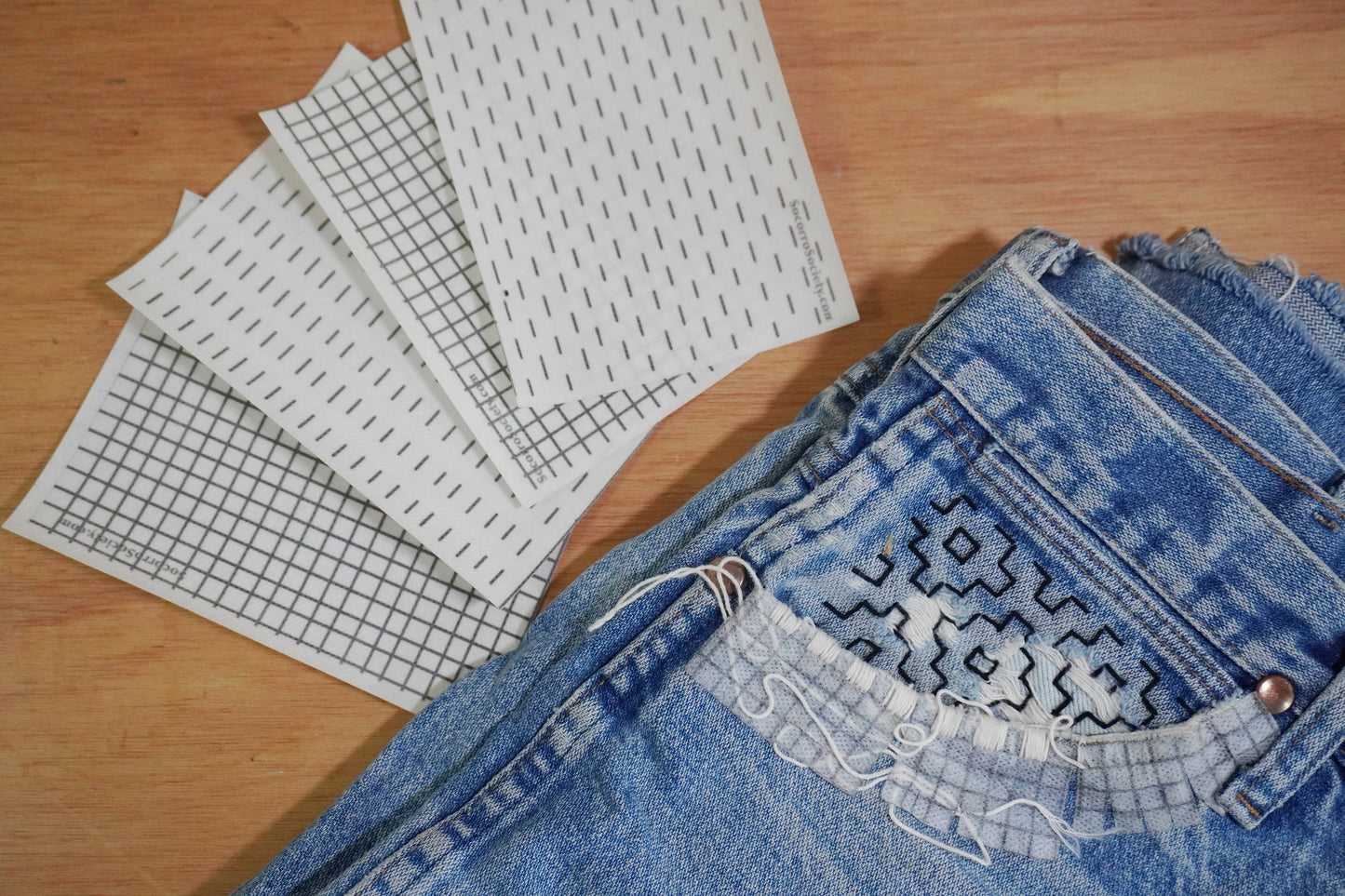 Visible Mending Stick and Stitch Patterns- Starter Pack: NA